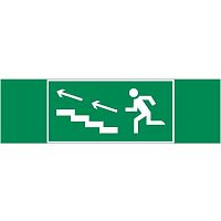 Пиктограмма ПО ЛЕСТНИЦЕ ВВЕРХ ВЛЕВО 310х90мм для аварийно-эвакуационного светильника Basic IP65 | код V5-EM02-60.002.040 | Вартон