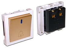 Выключатель без фиксации, одноклавишный 45х45, бронза | код LAN-EC45x45-SDB-BRZ | LANMASTER