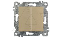 Rita - Выключатель двухклавишный, пруж. зажимы, золото доре | код 2200-402-0185 | Mutlusan