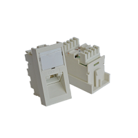 Вставка RJ-45 UTP Cat.5E, 22.5x45 мм угловая, с маркировкой, белая | код TWT-SIP-RJ45/A-WH | TWT