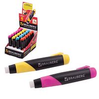 Резинка стирательная BRAUBERG Blaster, в пластиковом футляре, выдвижная, в дисплее, ассорти, 223593 | код 223593 | BRAUBERG
