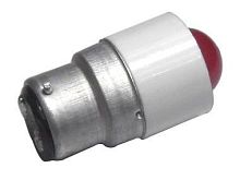 Светодиодная лампа СКЛ-5А-КП-2-24, красная, прозрачная, 24В 50Гц/пост., цоколь B22d/25х26, УХЛ2.1 | код A8021-T200057513 | Каскад-Электро