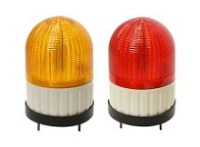 Светосигнальный маячок, d=100мм, L=146мм, светодиод(постоянное/мигающее), вращение, зуммер, цвет: желтый, 220VAC, IP55, кабель 0,5м | код SL100B-220-Y | INNOCONT