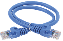 Патч-корд U/UTP категория 6 LSZH синий (0.3м) | код 230186 | Hyperline
