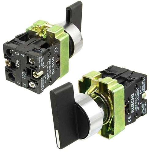 Переключатель поворотный RUICHI 3SA8-BJ53, 3 положения, 2NO с возвратом, IP40, 3 А, 240 В, установочное отверстие 22 мм, ручка J длинная, винтовой зажим (4S) | код 71610 | Ruichi Переключатель поворотный RUICHI 3SA8-BJ53, 3 положения, 2NO с возвратом, IP40, 3 А, 240 В, установочное отверстие 22 мм, ручка J длинная, винтовой зажим (4S) | код 71610 | Ruichi