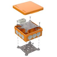 Коробка огнестойкая разветвительная для о/п двухкомпонентная 60-0303-FR6.0-4-2-Р Е15-Е60 RAL2004 100х100х40 (16 шт/кор) Промрукав | код 60-0303-FR6.0-4-2-Р | ПРОМРУКАВ