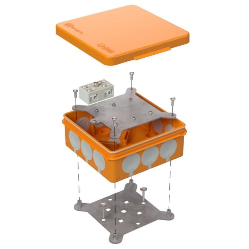 Коробка огнестойкая разветвительная для о/п двухкомпонентная 60-0303-FR6.0-4-2-Р Е15-Е60 RAL2004 100х100х40 (16 шт/кор) Промрукав | код 60-0303-FR6.0-4-2-Р | ПРОМРУКАВ