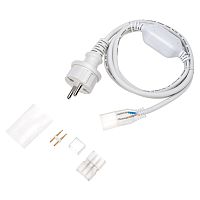 Установочный набор для одностороннего Гибкого неона 8х16мм (шнур питания каучук с диодным мостом и вилкой, заглушка, переходная муфта, игла) 1,5м NEON-NIGHT | код 134-503 | NEON-NIGHT