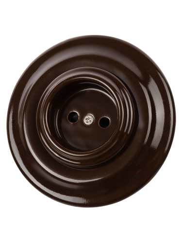 Розетка скрытой установки фарфоровая 2П 10А 250В коричневая «Болонь» TDM | код SQ1820-0421 | TDM