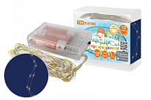 Гирлянда светодиодная Роса100 100LED, 10м, 3000К, 3хАА, TDM | код SQ0361-0053 | TDM