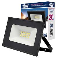 Прожектор светодиодный ДО-20w 6500К 1700Лм IP65 черный IONICH | код 1475 | Universal