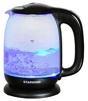 Чайник электрический Starwind SKG1210 1.7л. 2200Вт черный (корпус: стекло) | код 1047218 | STARWIND