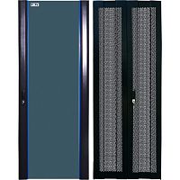 Комплект дверей 42U, ширина 800мм, черный, передняя - стекло, задняя - распашная перфориров. металл | код TWT-CBB-DR42-8x-S-GP | TWT