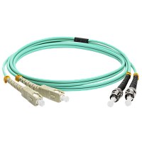 Патч-корд оптический LANMASTER, дуплексный, SC/PC-ST/PC, OM3, LSZH, 7.0 м | код LAN-2SC-2ST/OM3-7.0 | LANMASTER