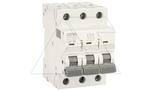 Авт. выключатель GYM9-3P-20D, 3P, 20A, хар-ка D, 6kA, 3M | код GYM93P20D | GEYA Авт. выключатель GYM9-3P-20D, 3P, 20A, хар-ка D, 6kA, 3M | код GYM93P20D | GEYA
