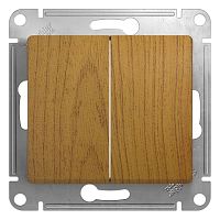 Выключатель 2-клавишный GLOSSA, скрытый монтаж, дуб | код. GSL000551 | Schneider Electric