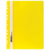 Скоросшиватель пластиковый с перфорацией BRAUBERG, А4, 140/180 мкм, желтый, 226587 | код 226587 | BRAUBERG