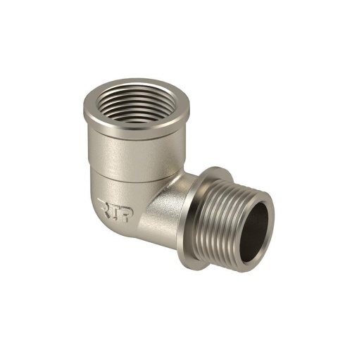 Угольник латунь внутр./наружн. резьба 3/4дюймх90град. никель (инд. упак.) | код 34929 | RTP