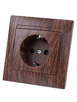Розетка 2П+З 16А 250В с защ. шт. венге Лама TDM | код SQ1815-0411 | TDM
