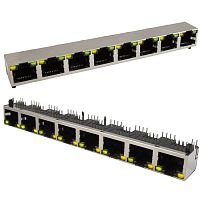 Блок сетевых розеток RJ 10P8C FTP RUICHI c LED индекацией, 8 гнезд | код 114429 | Ruichi