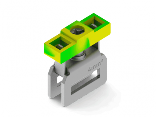 525 442T, Клеммы на шину, IBKN 4 (желто-зеленый) | код 0.0.0.5.25442T | KLEMSAN