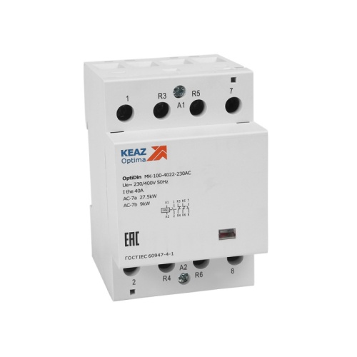 Контактор модульный OptiDin MK-100-4004-110AC | код 321196 | КЭАЗ Контактор модульный OptiDin MK-100-4004-110AC | код 321196 | КЭАЗ