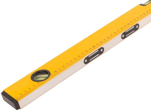 Уровень ''Магнит'', 2 глазка + 1 поворотный, желтый усиленный корпус, магниты, шкала, Профи 800 мм | код 18248 | FIT фото 7