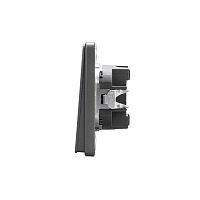 Выключатель ROUND двухклавишный с подсветкой 10А скрытой установки механизм титан | код KR-78-0714-2 | REXANT