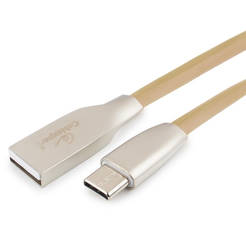 Кабель USB 2.0 Cablexpert CC-G-USBC01Gd-1M, AM/Type-C, серия Gold, длина 1м, золотой, блистер | код CC-G-USBC01Gd-1M | Cablexpert