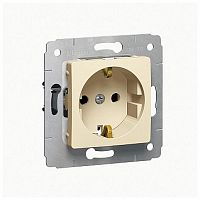 Розетка CARIVA, скрытый монтаж, с заземлением, со шторками, слоновая кость | код. 773721 | Legrand