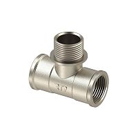 Тройник латунь внутр./наружн./внутр. резьба 1/2дюйм никель (инд. упак.) | код 34920 | RTP