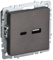 BRITE Роз. USB A+C 18Вт РЮ11-1-БрТБ бр. IEK | код BR-U22-018-K45 | IEK