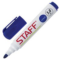 Маркер для доски STAFF, СИНИЙ, с клипом, круглый наконечник 5 мм, 151492 | код 151492 | STAFF