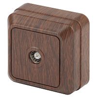 Розетка TV одиночная, ОУ, Quadro, венге, 2-301-10 | код Б0030127 | ЭРА