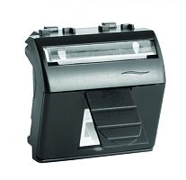 Телефонная розетка RJ12, 6P6C, Brava, черная, 2мод | код 77121N | DKC