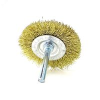 Щетка дисковая Д63x10 c хв-м д6x30, ворс гофр латунир-я сталь 0,30, до 4500 об/мин (13-177) | код EB-D63SS | EuroBrush