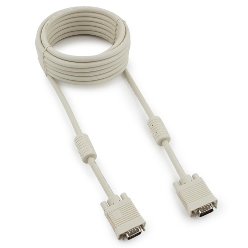 Кабель VGA Premium Cablexpert CC-PPVGA-5M, 15M/15M, 5.0м, двойной экран, феррит.кольца, пакет | код CC-PPVGA-5M | Cablexpert
