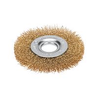 Щетка дисковая для УШМ, витая латунированная проволока, 100мм, отв. 22,23мм KRANZ | код KR-91-1241 | KRANZ