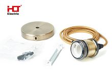 Патрон подвесной E27 со шнуром 1,5м RETRO золото HLT | код 085-10-026 | HLT