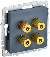 BRITE Аудиорозетка 4-мест. РА10-БрМ мар. IEK | код BR-S40-K35 | IEK