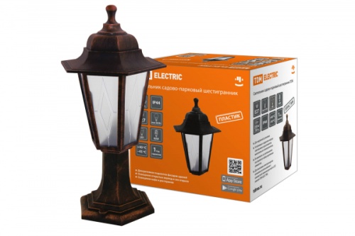 Светильник садово-парковый НТУ 06-60-001 шестигр., стойка, пластик, расс.пластик, медь TDM | код SQ0330-0782 | TDM Светильник садово-парковый НТУ 06-60-001 шестигр., стойка, пластик, расс.пластик, медь TDM | код SQ0330-0782 | TDM
