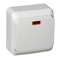 Переключатель 1-кл. ОП Этюд 10А IP20 с подсветкой бел. | код. BA10-007B | Schneider Electric