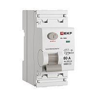 Выключатель дифференциального тока ВД-100N 2P 80А 300мА тип AC эл-мех 6кА PROXIMA EKF | код E1026M80300 | EKF