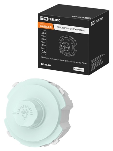 Светорегулятор (RL, 500Вт) поворотный фисташковый, Байкал TDM | код SQ1819-0141 | TDM
