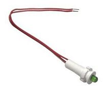 Светодиодная лампа СКЛ-17.1Б-Л-2-24, зеленая, выводы гибкие под пайку, 24В 50Гц/пост., диаметр посадочного отверстия 8мм, УХЛ2.1 | код A8021-78109228 | Каскад-Электро