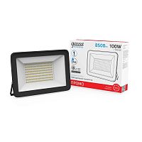 Прожектор светодиодный Elementary 100Вт 6600лм IP65 6500К черн. ПРОМО | Код. 613100100P | Gauss