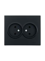 Розетка 2-м СП VESNA без заземл. ПБТ черн. бархат
