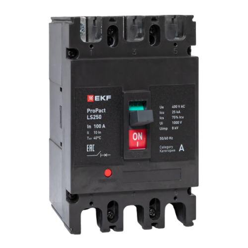 Автоматический выключатель LS250 25кА 3P 100А ProPact EKF | код mccb-250-25-3-100-ls | EKF