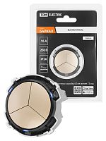 Выключатель 3-кл. 16А 250В кнопочный механизм шампань, Байкал TDM | код SQ1819-0526 | TDM