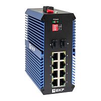 Промышленный неуправляемый коммутатор U-2GX/SFP-8GTP, 2 порта 1000Base-X SFP, 8 портов 10/100/1000Base-T(X) RJ45 c PoE, монтаж на динрейку TSX EKF | код TSX-U-2GX/SFP-8GTP | EKF